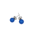 Boucles d’oreilles en Agate bleue 8 mm – | Yatik