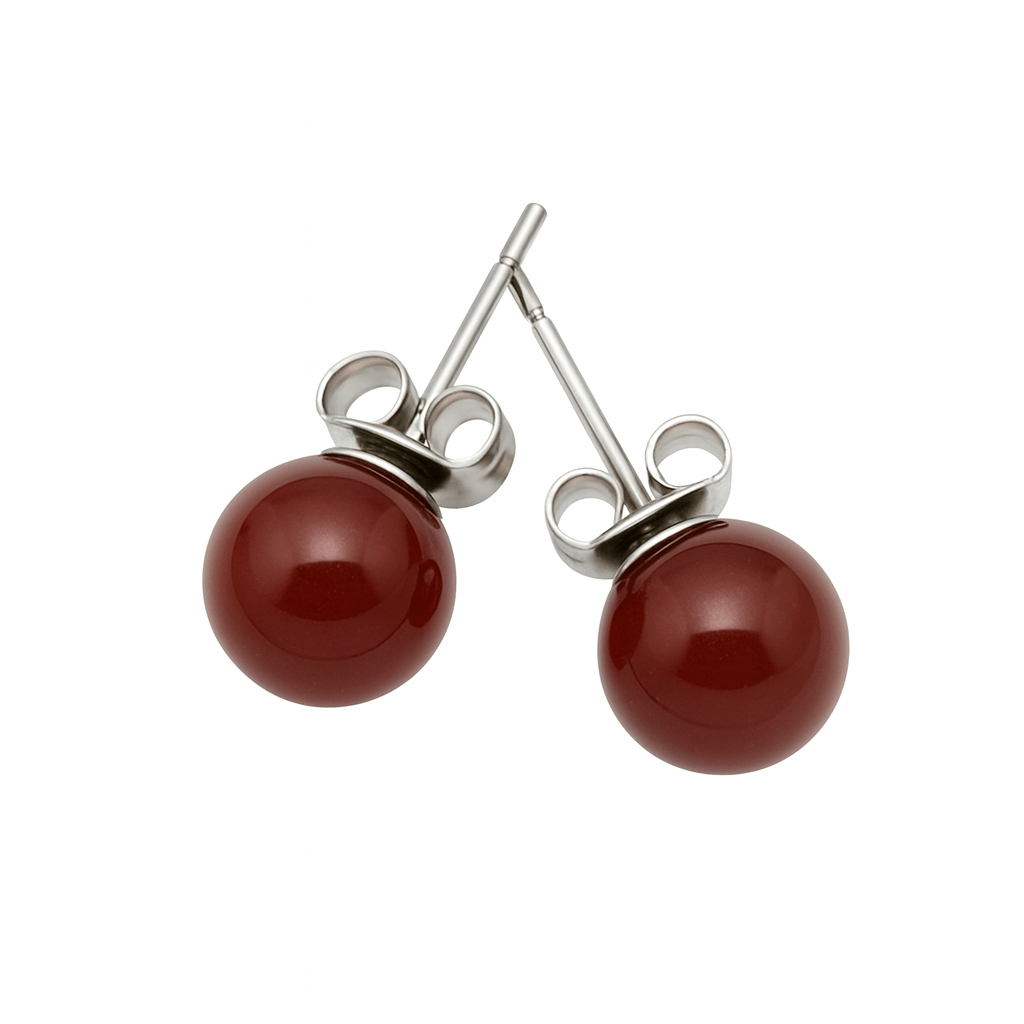 Boucles d’oreilles en Cornaline 8 mm – | Yatik