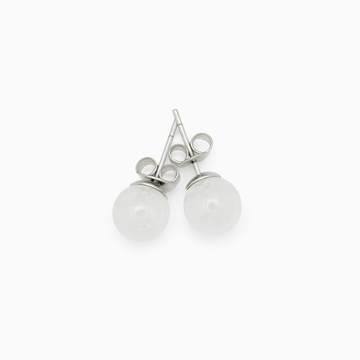 Boucles d’oreilles en Quartz blanc 8 mm – | Yatik