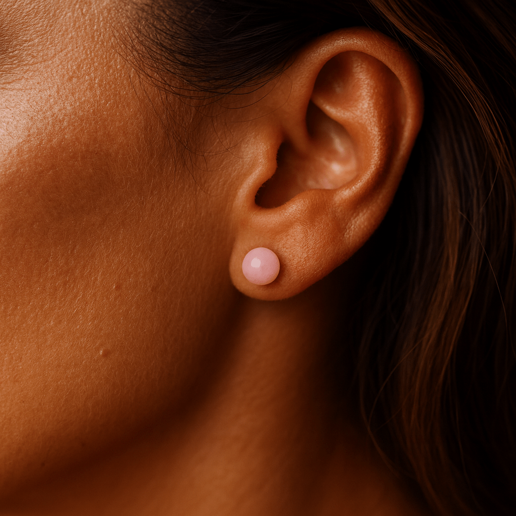 Boucles d’oreilles en Quartz rose 8 mm – Boucles d'oreilles | Yatik