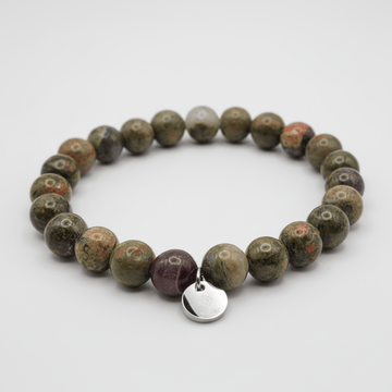 Bracelet Ancrage et Cœur – Unakite – | Yatik