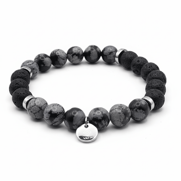 Bracelet Ancrage & Protection – Obsidienne & Pierre de Lave – | Yatik