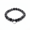 Bracelet Bouclier d’Ombre – Obsidienne flocons de neige – | Yatik