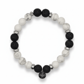 Bracelet Calme et Ancrage – Howlite & Pierre de Lave – | Yatik
