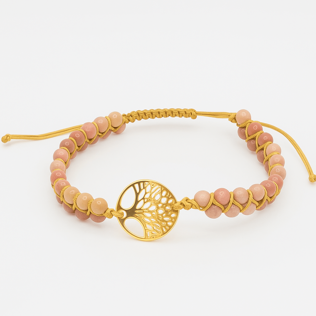 Bracelet Équilibre & Protection – Rhodonite & Arbre de Vie – | Yatik
