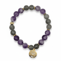 Bracelet Éveil Intuitif – Labradorite & Améthyste et Fleur de Lotus – | Yatik