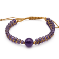 Bracelet Harmonie Spirituelle – Améthyste Shamballa Tressé – | Yatik