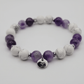 Bracelet Sagesse & Sérénité – Améthyste & Howlite – Bracelet en pierres naturelles | Yatik