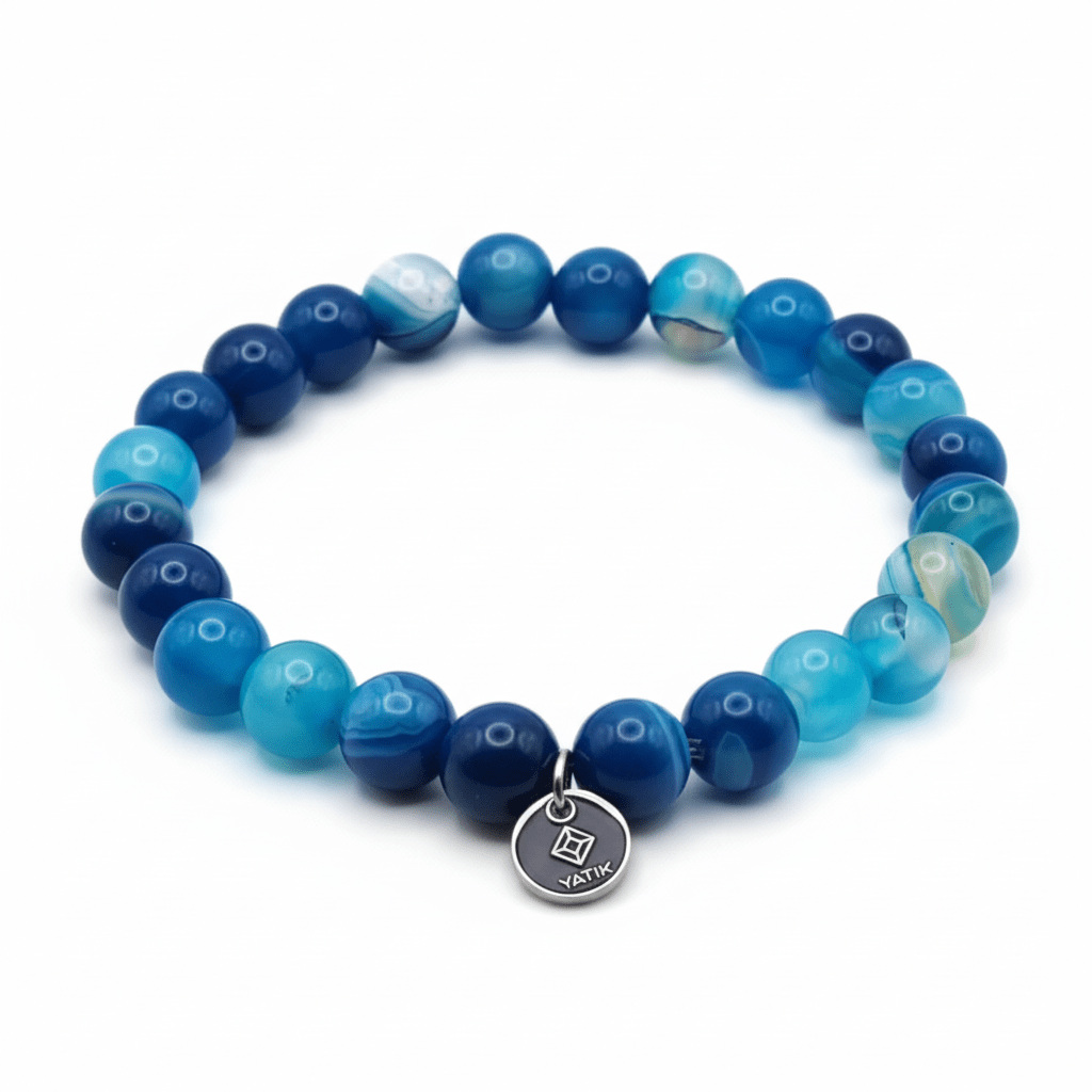 Bracelet Sérénité Bleue – Agate Bleue – | Yatik