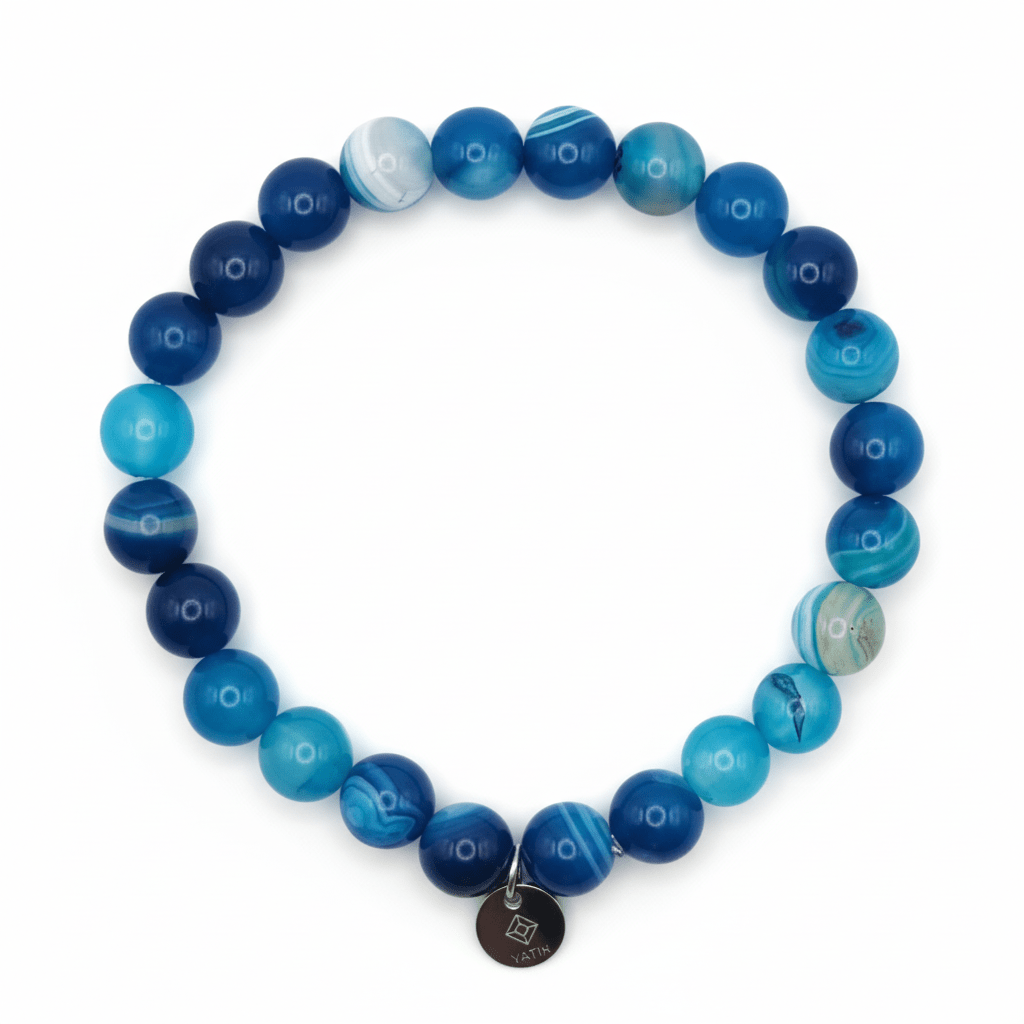 Bracelet Sérénité Bleue – Agate Bleue – | Yatik