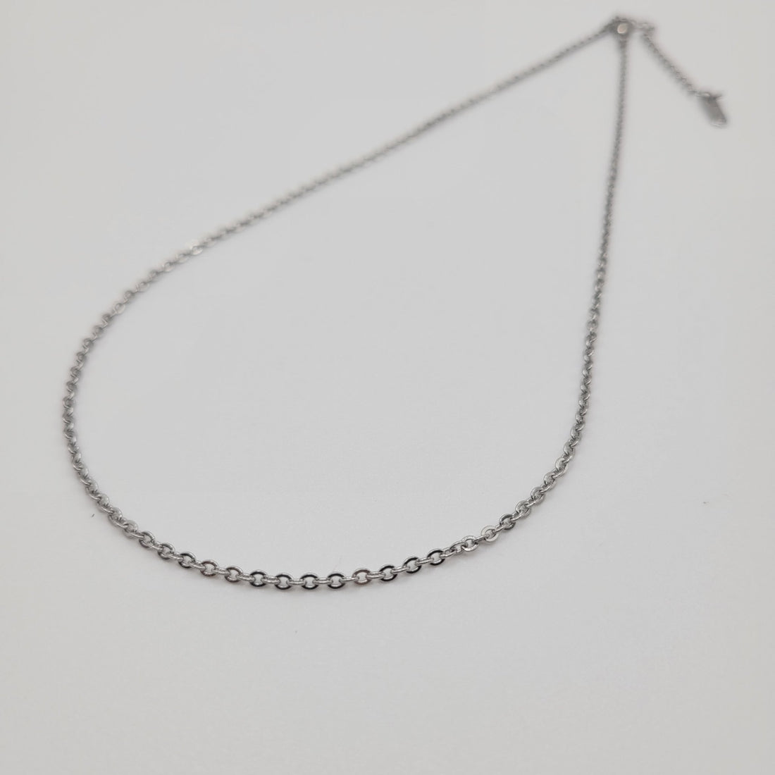 Chaine en Acier Inoxydable Argentée 40 cm + 5 cm rallonge – | Yatik