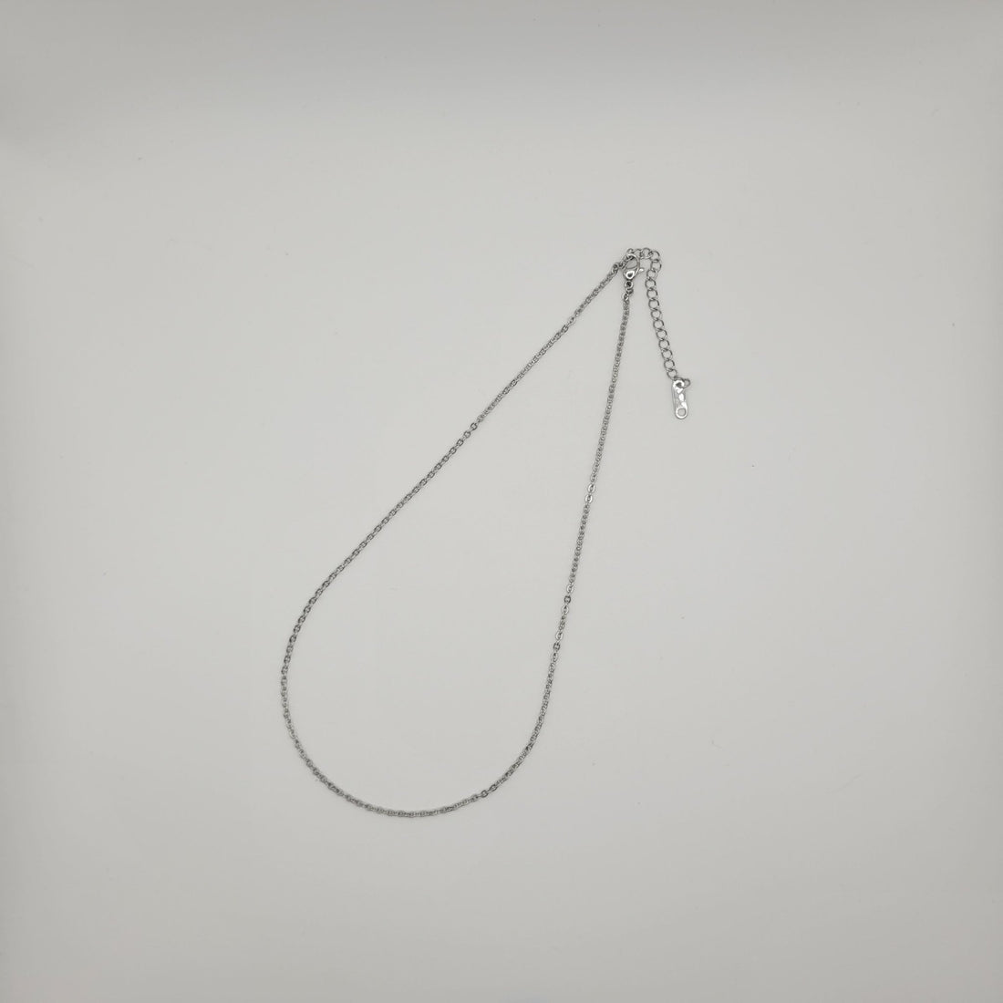 Chaine en Acier Inoxydable Argentée 40 cm + 5 cm rallonge – | Yatik