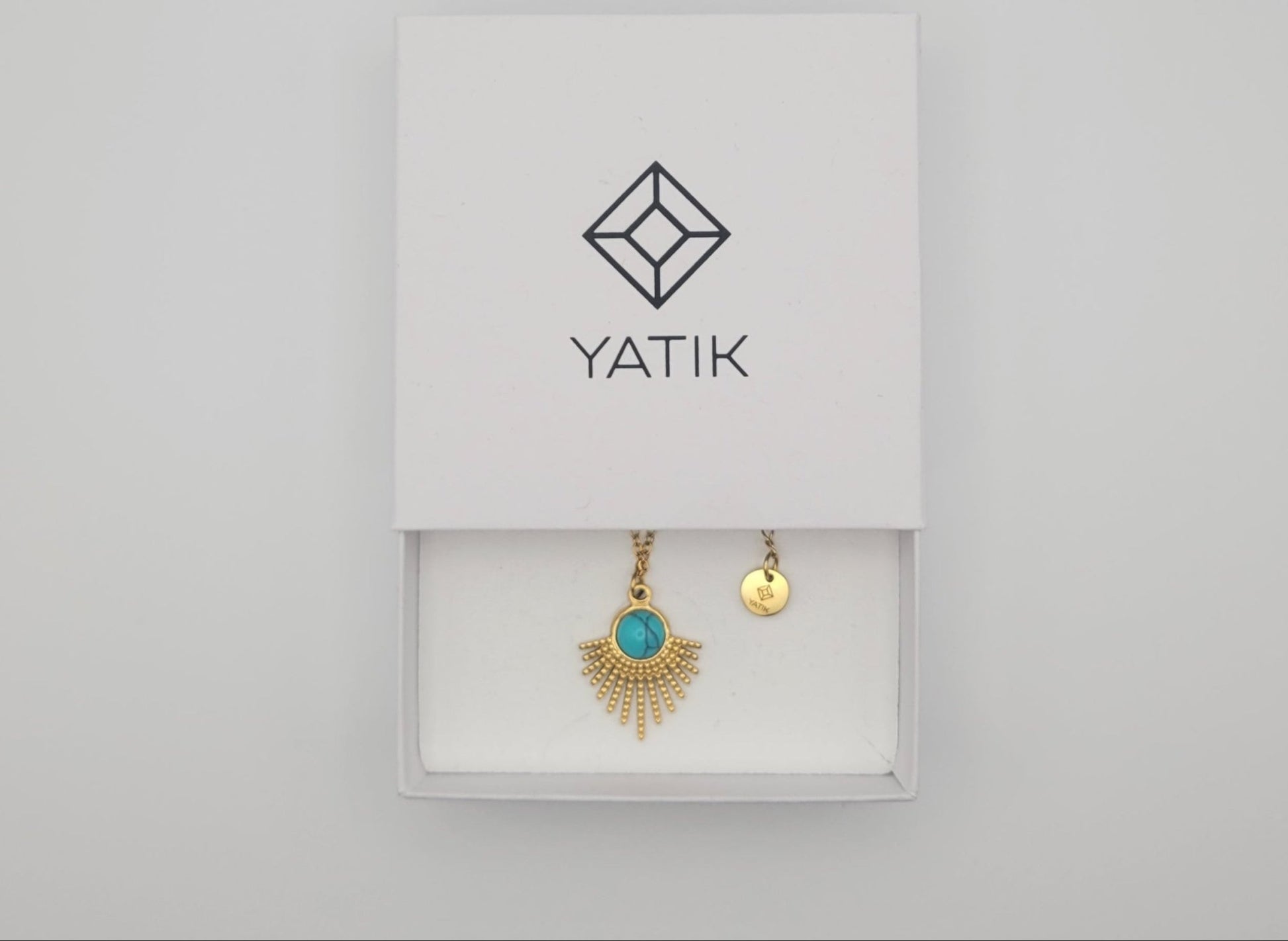 Collier Pendentif Turquoise Bleue – | Yatik