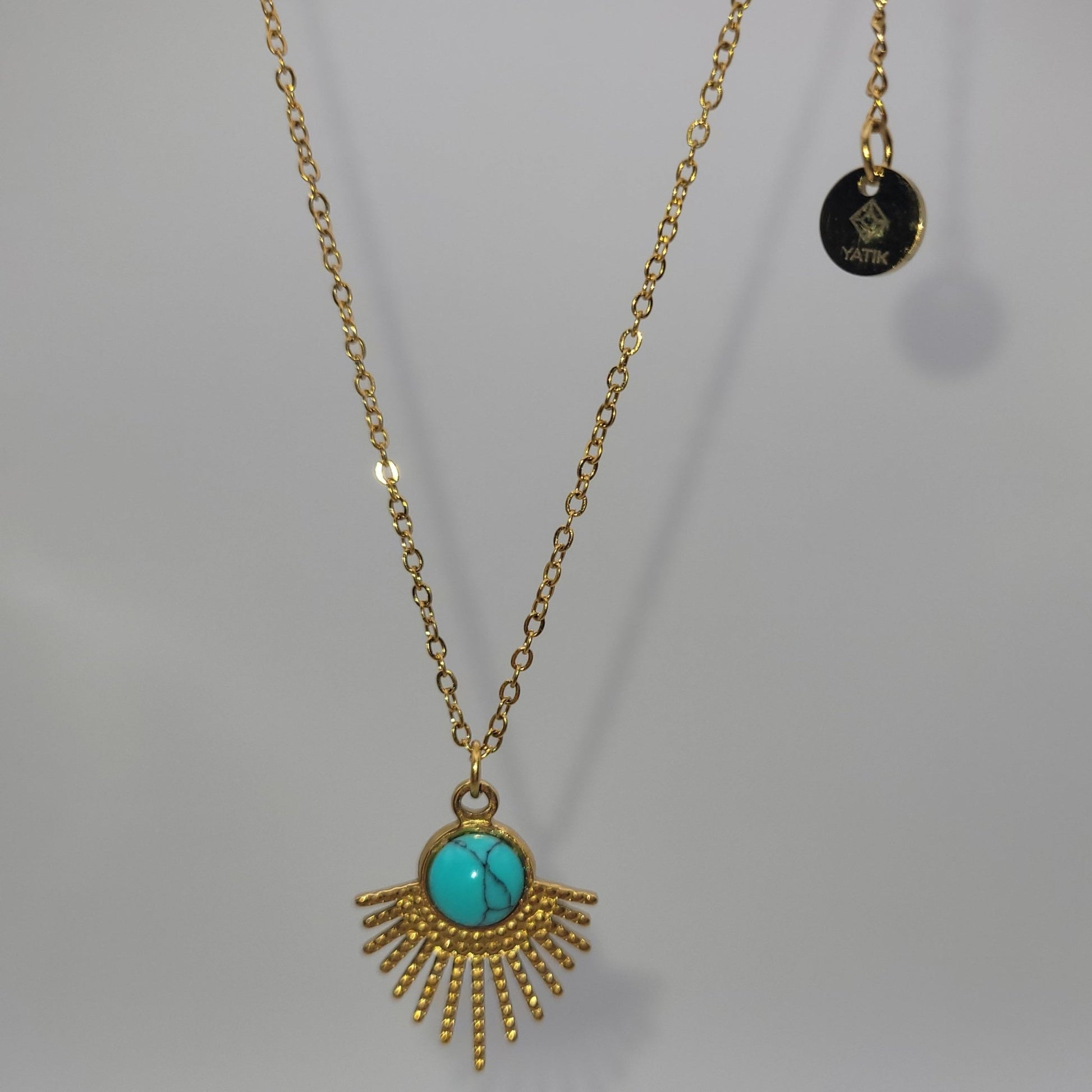 Collier Pendentif Turquoise Bleue – | Yatik