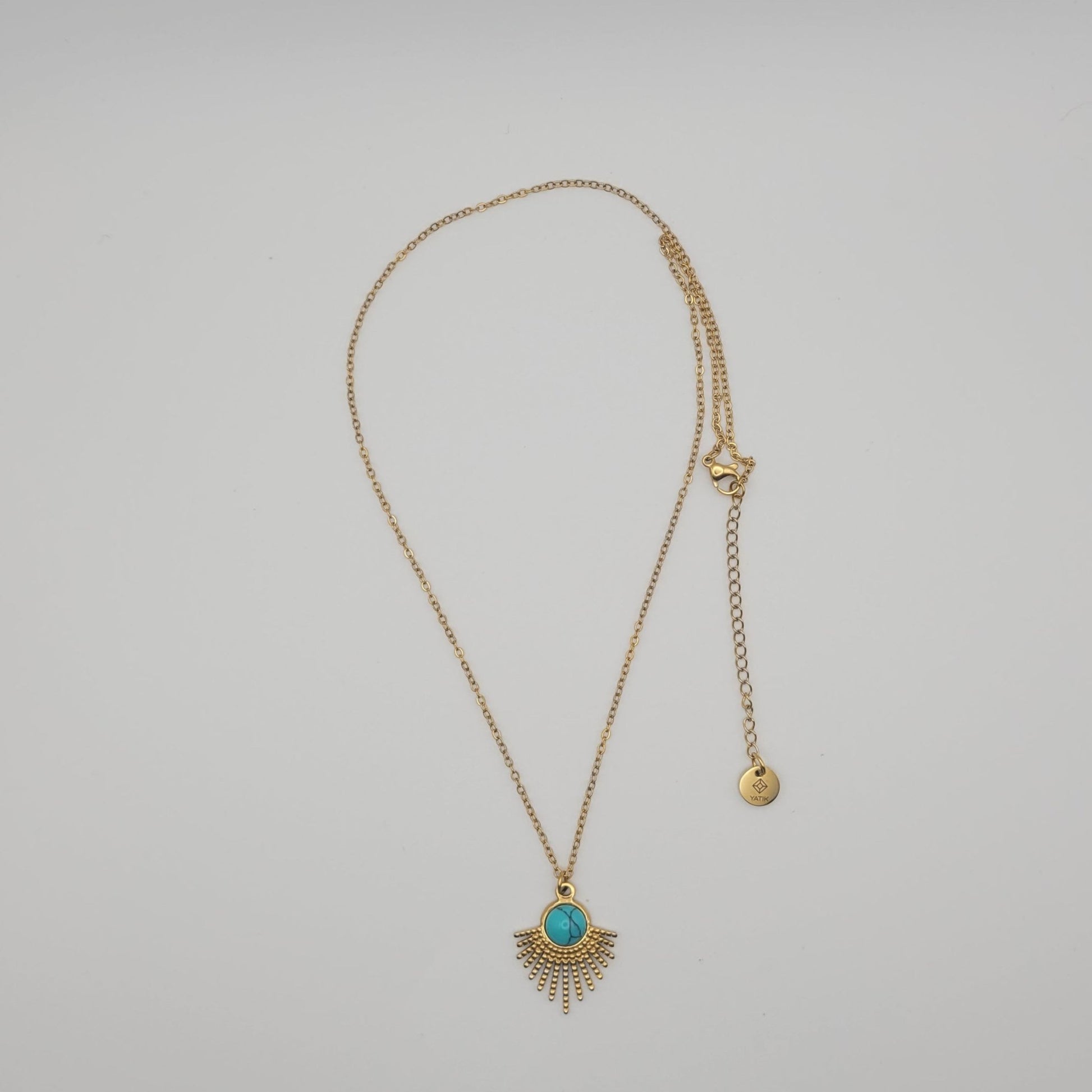 Collier Pendentif Turquoise Bleue – | Yatik