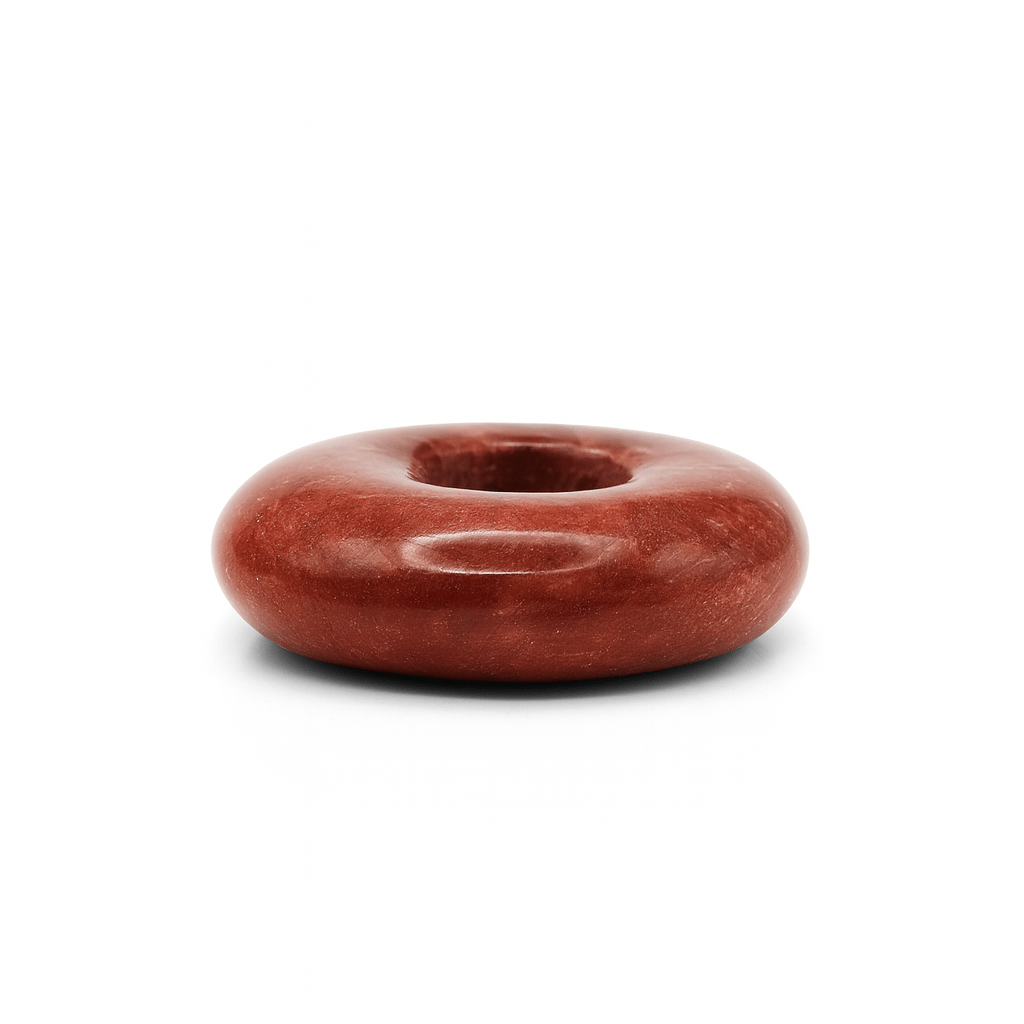 Pendentif Donut 18 mm en Jaspe Rouge – | Yatik